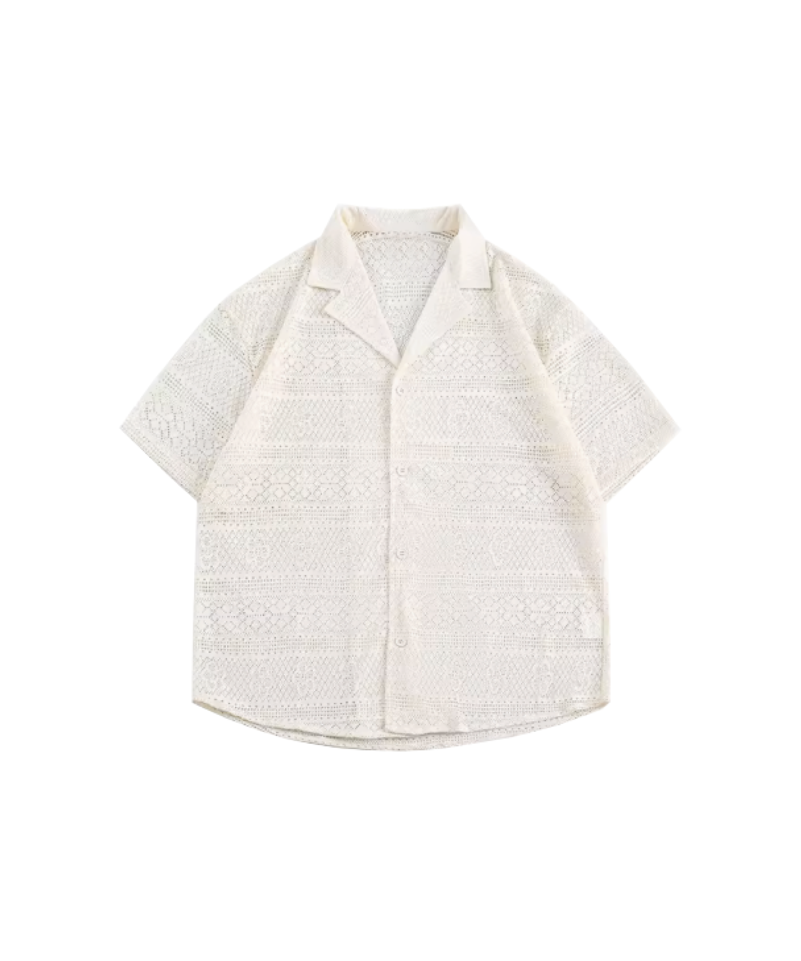 Sheer Emboidery Half Shirt