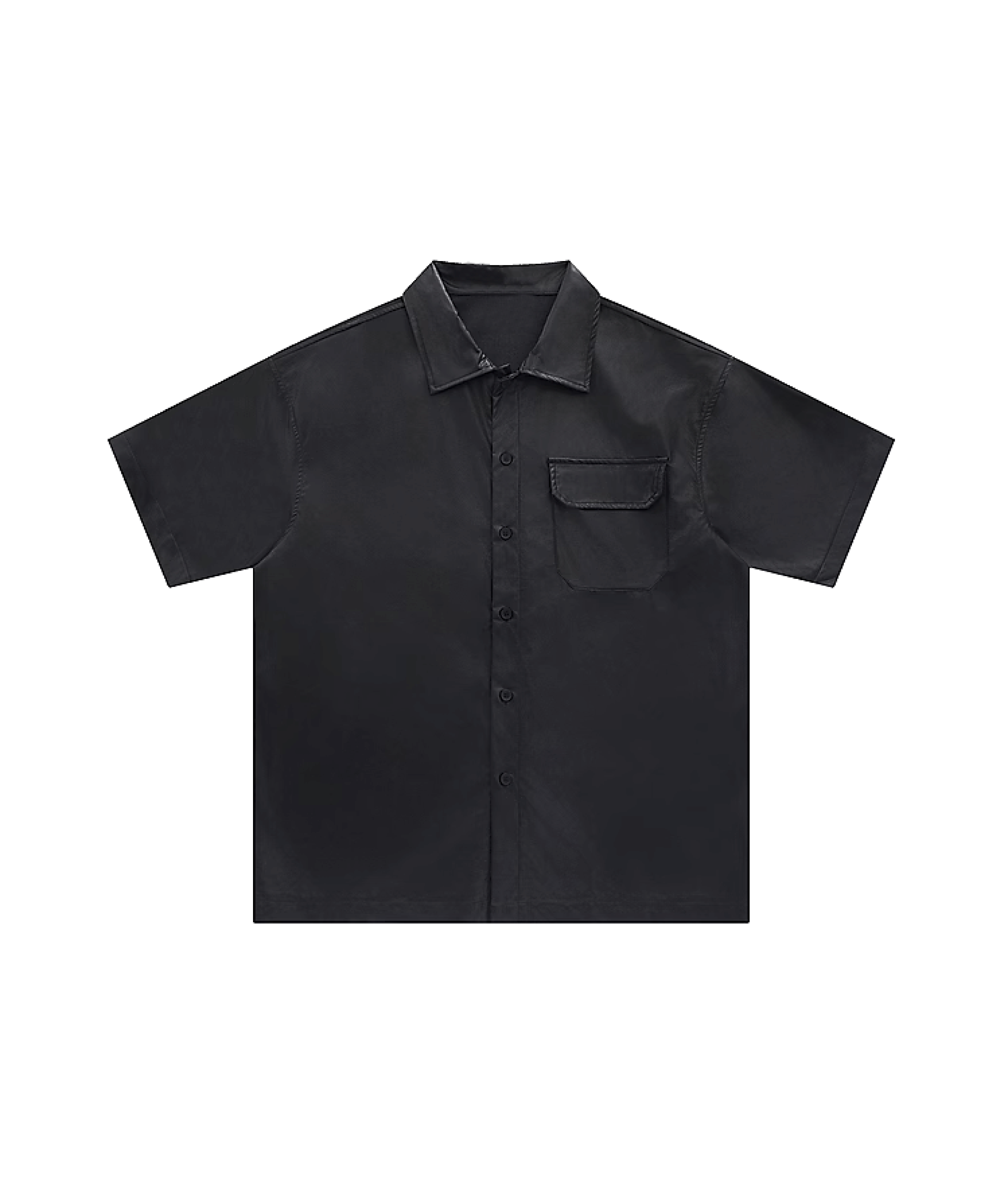 Basic Eco Leather Pocket Shirt