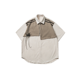 Unbalance Cloth Patch Shirt