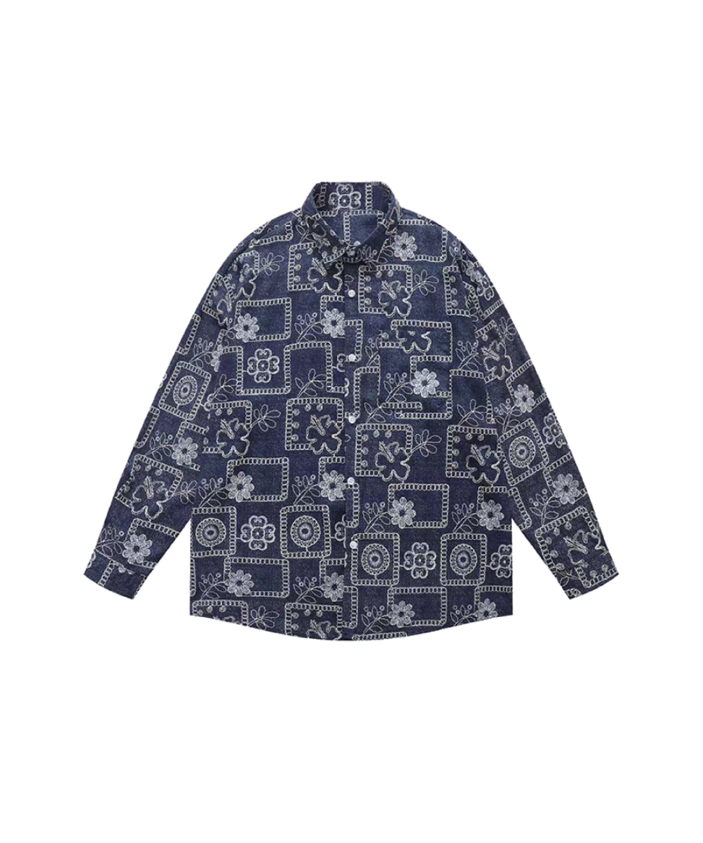 Floral Geometric Jacquard Shirt – U:UME
