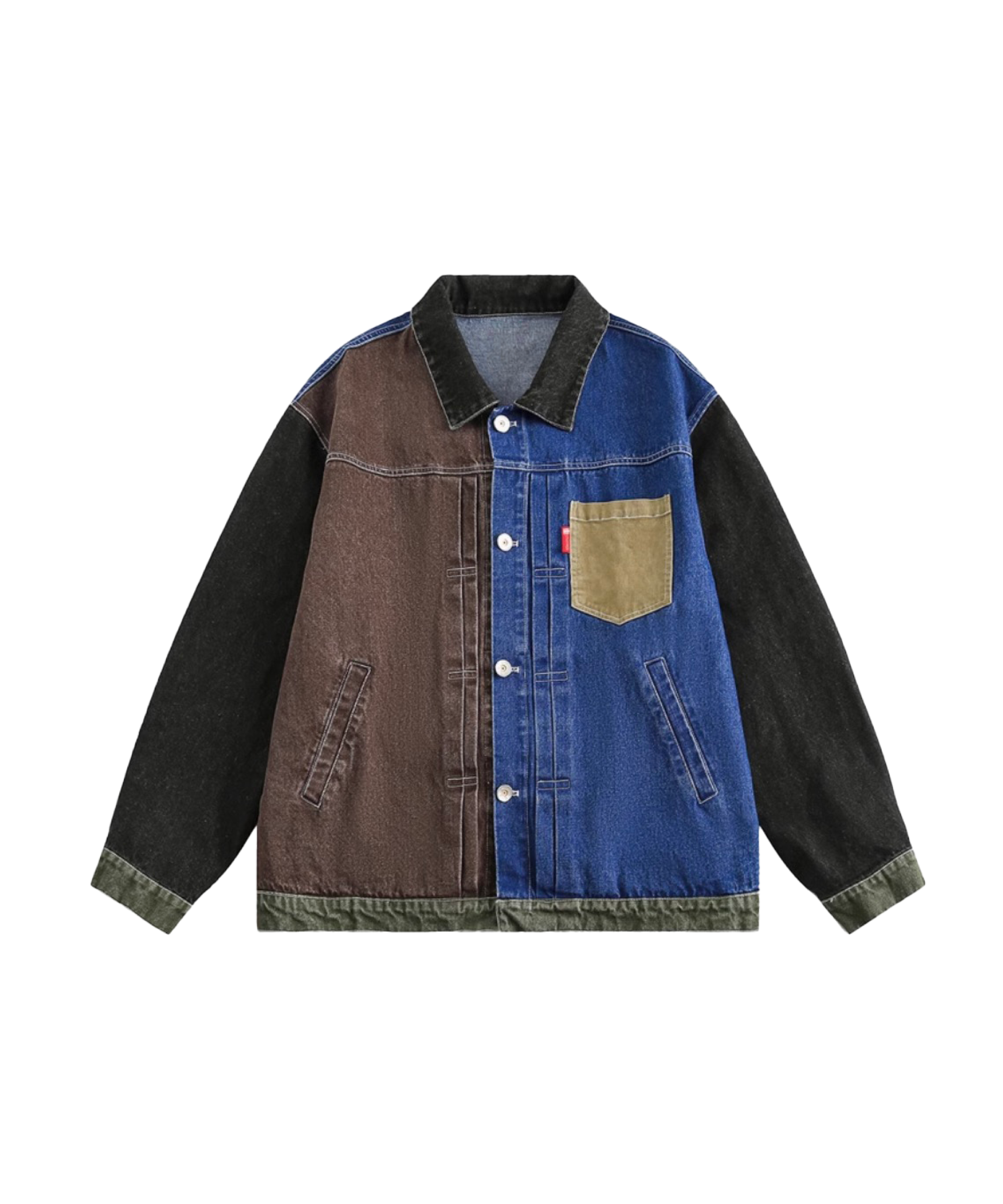 Retro Color Patch Denim Jacket – U:UME