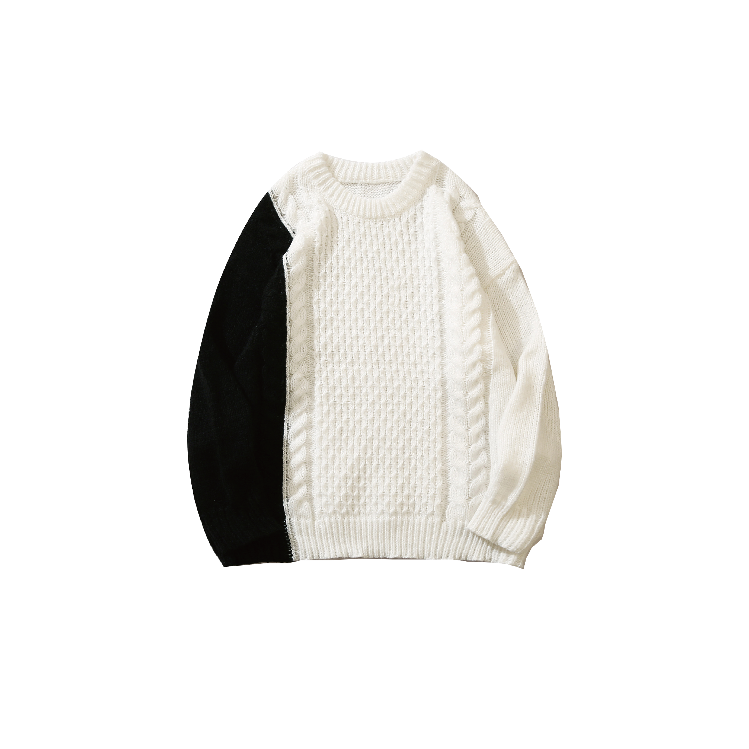 Bi-Color Rib Patch Sweater – U:UME