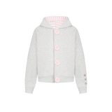 Contrast Button Hoodie