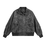 Distressed Denim Pocket Jacket