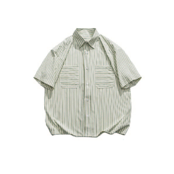 Loose Silhouette Stripe Short Sleeve Shirt