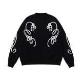 Abstract Garden Embroidery Sweater