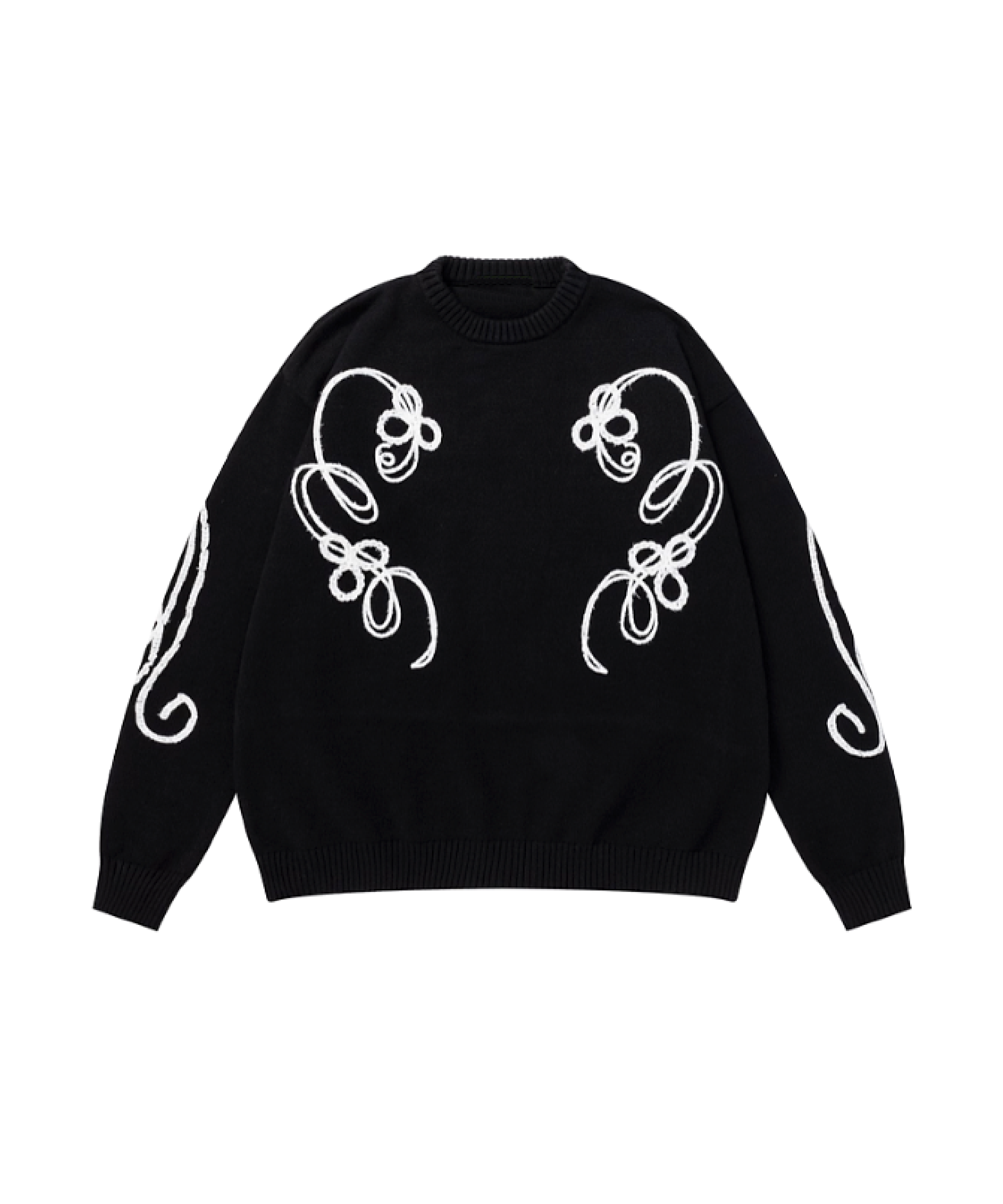 Abstract Garden Embroidery Sweater