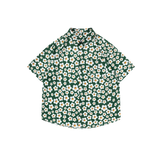 Flower Pattern Green Shirt
