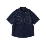 Fringe Piping Denim Shirt