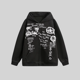 Letter Graffiti Voluminous Hoodie