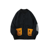 Cheerful Pocket Applique Jacket