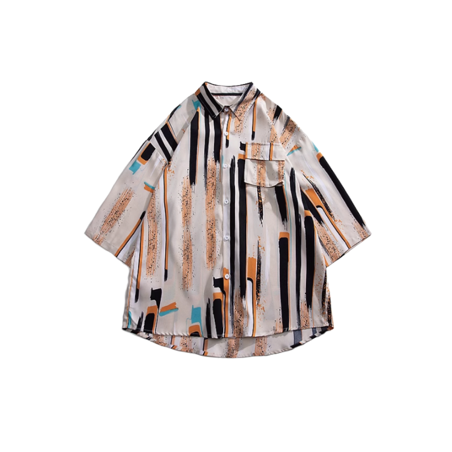Stripe Paint Short Sleeve Shirt