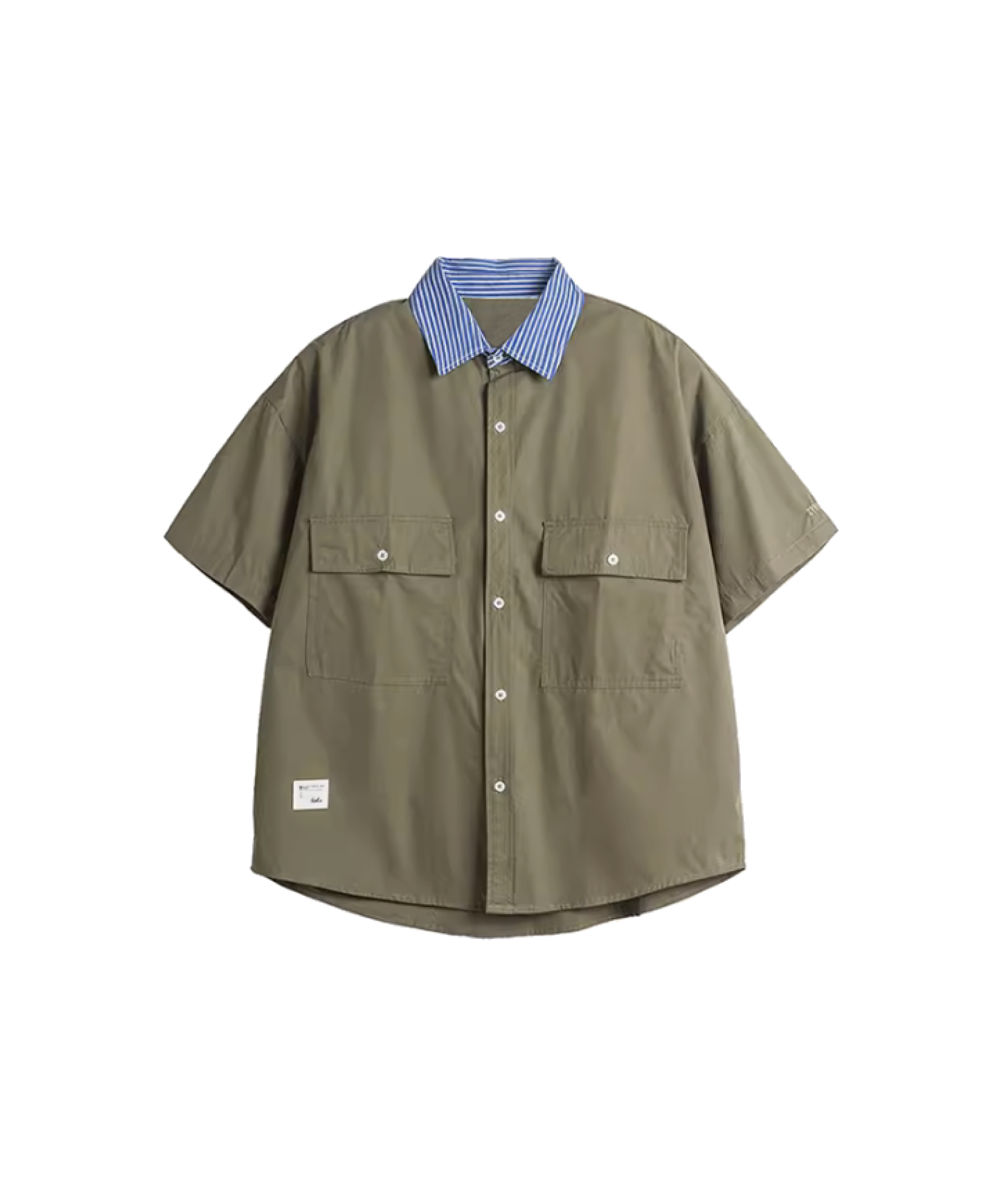Pocket Polo Shirt With Stripe Collar