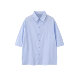 Embroidery Letter Stripe Shirt