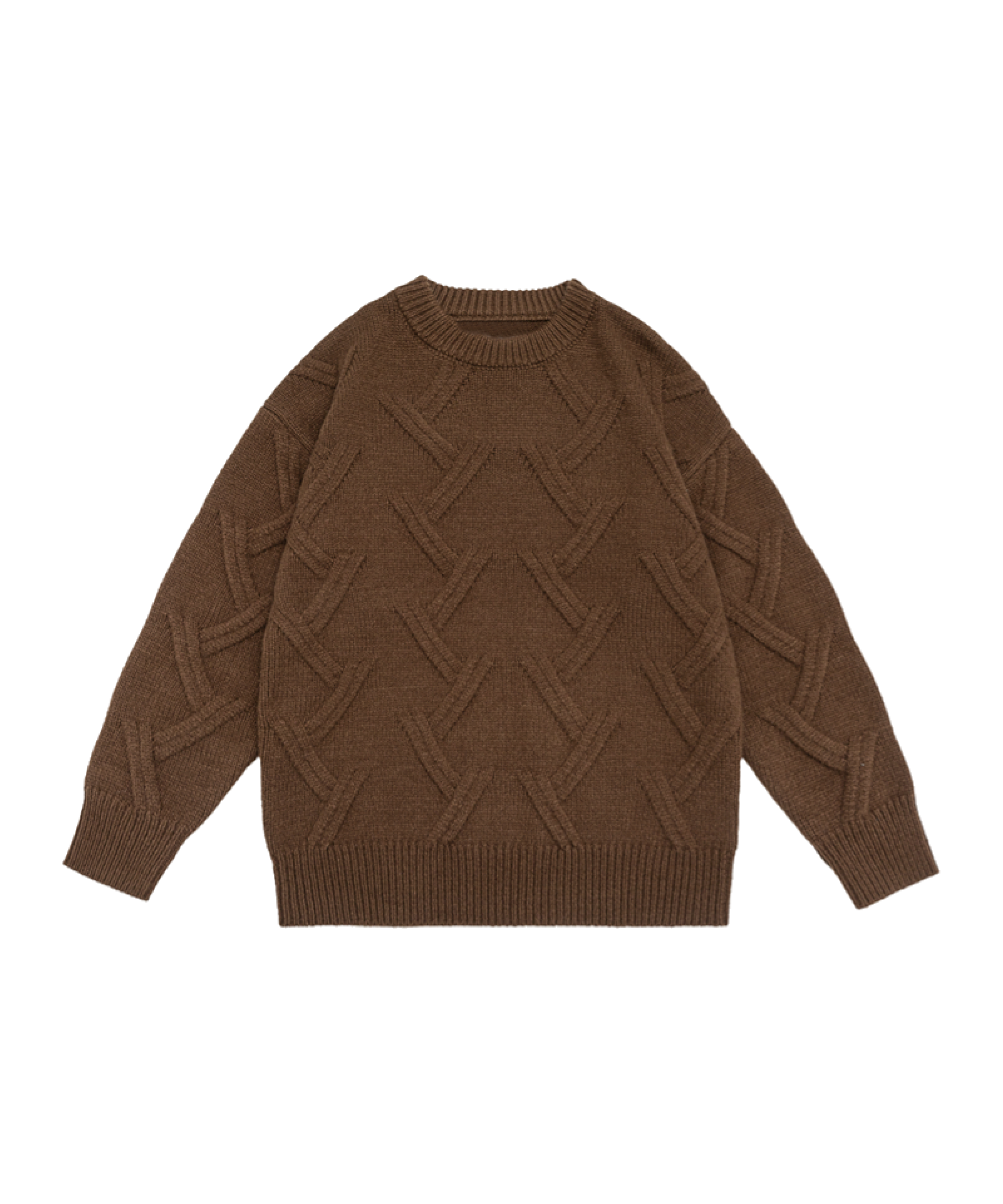 Jacquard Pattern Round Collar Sweater