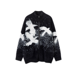 Abstract Animal Motif Cardigan