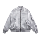 One Tone Glossy Baseball Jacket
