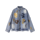 Botanical Embroidery Denim Jacket