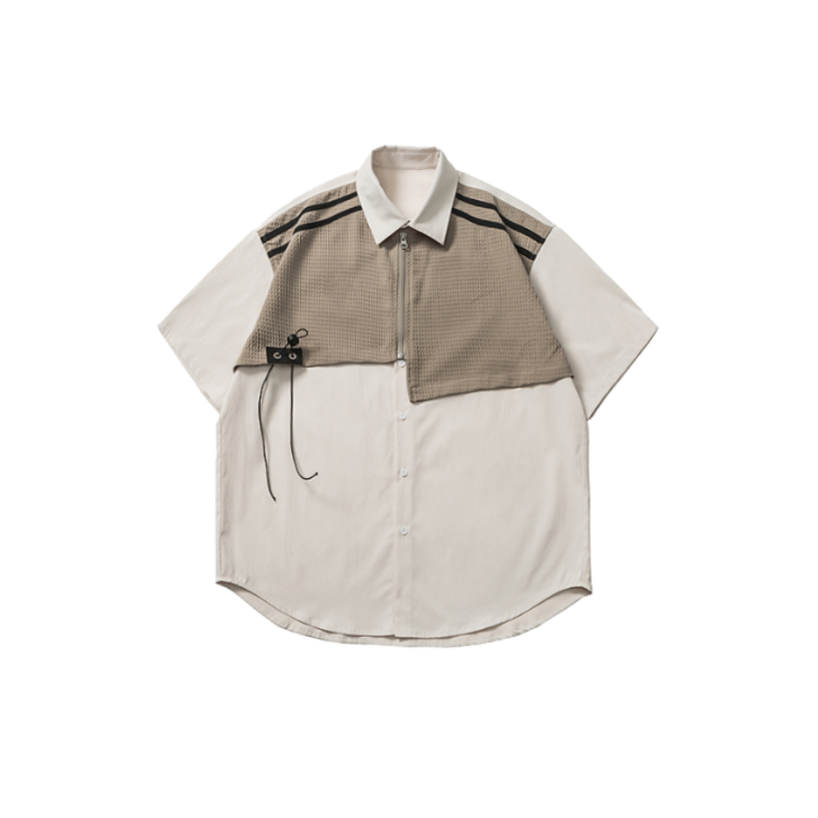 Unbalance Cloth Patch Shirt