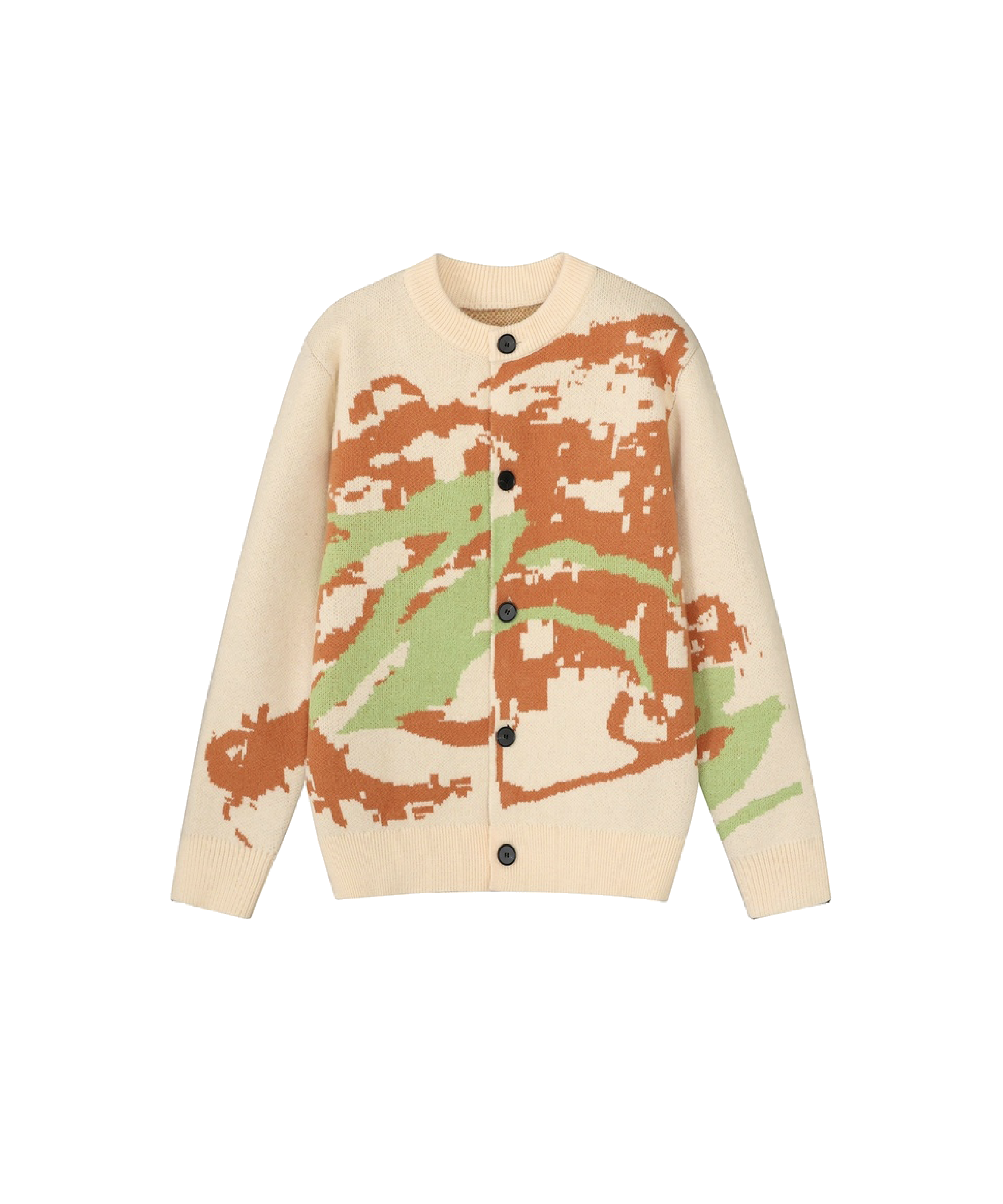 Artistic Graffiti Jacquard Cardigan