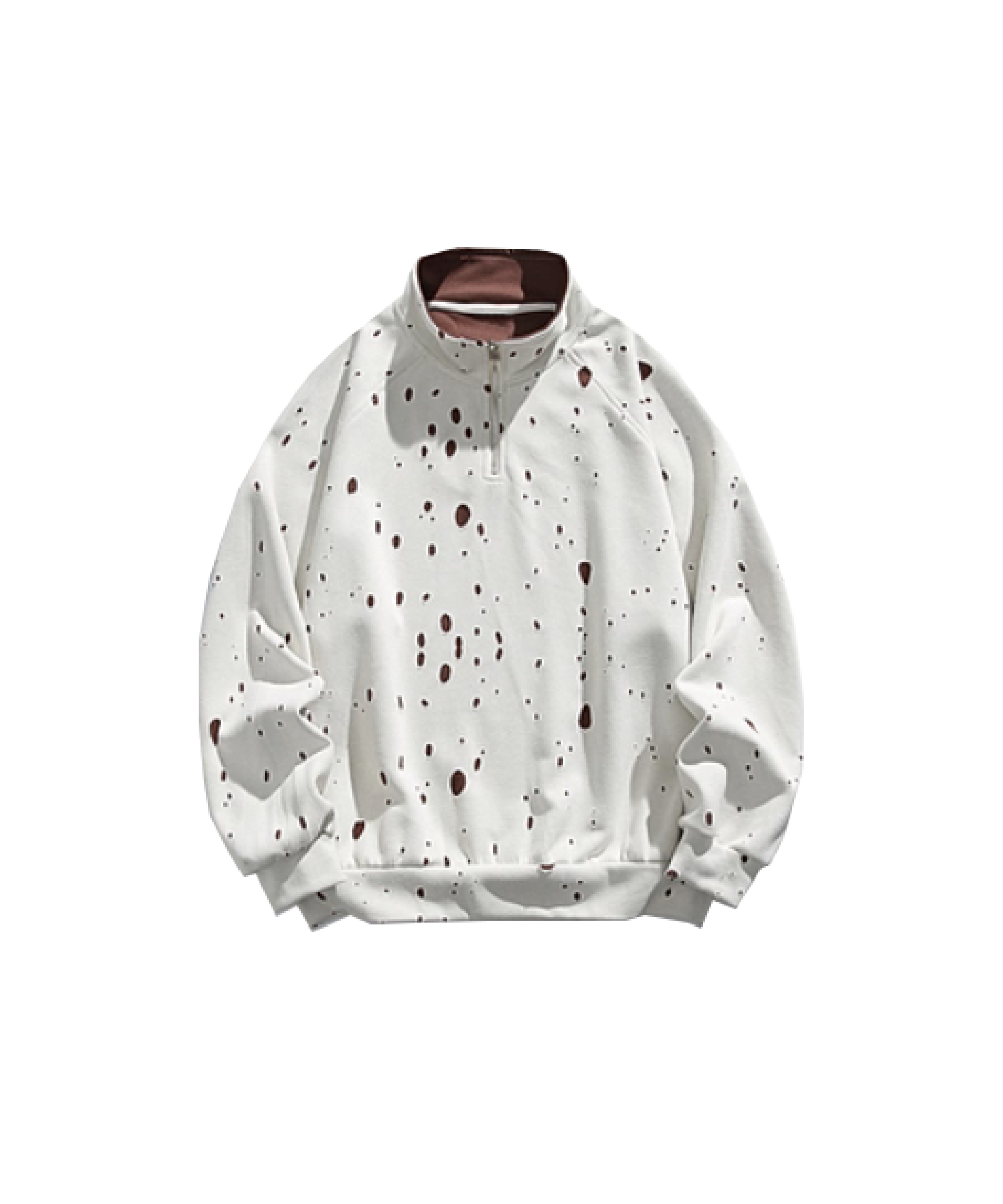 Half Zip Broken Design Sweat