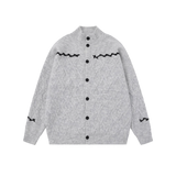 Emboss Wave Jacquard Cardigan