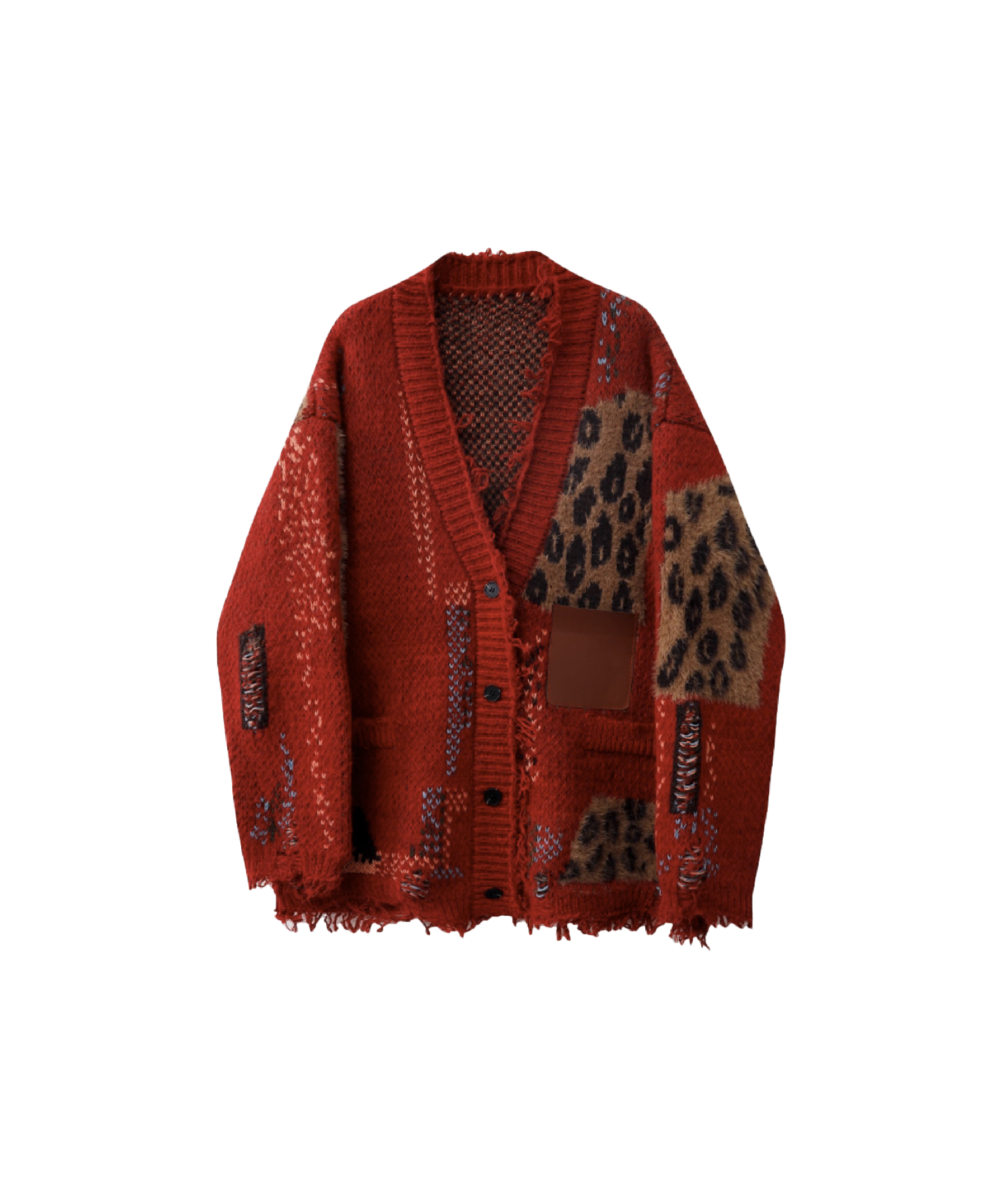 Patchwork Broken Fringe Cardigan