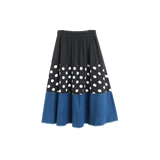 Dot Stitching Denim Skirt