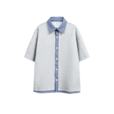 Fake Two Plaid Docking Shirt