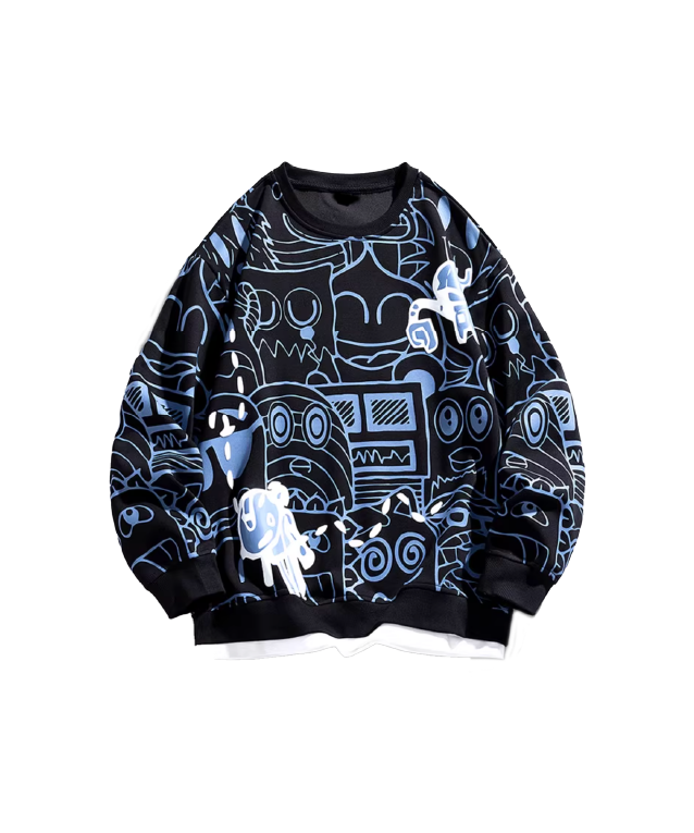 Many Face Print Sweat