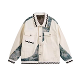 Wave Design Patchwork Jacket