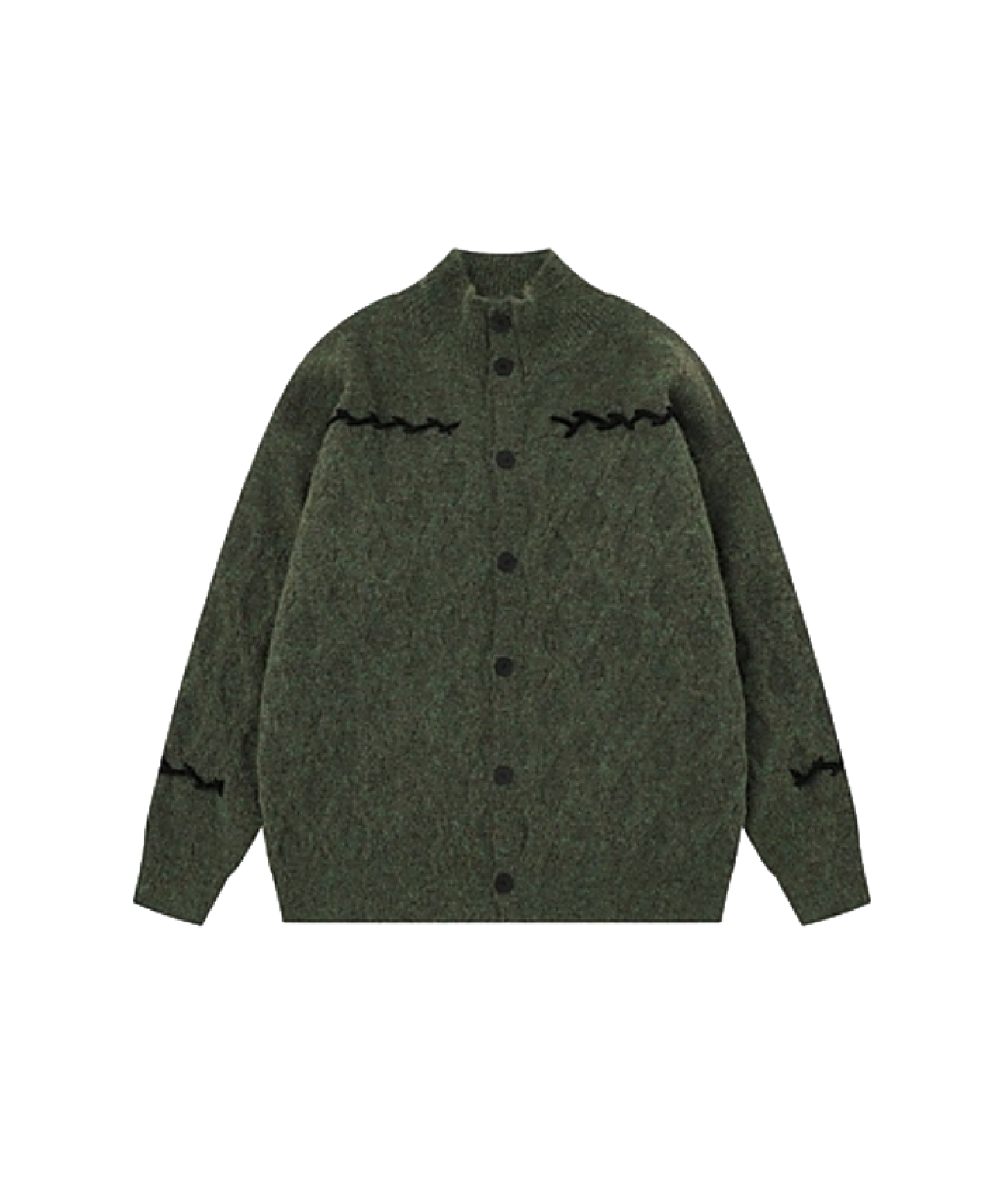 Emboss Wave Jacquard Cardigan