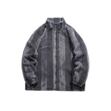 Faux Fur Stripe Pattern Coat