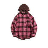 Fuzzy Colored Plaid Jacket