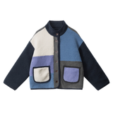 Color Patch Faux Fur Jacket