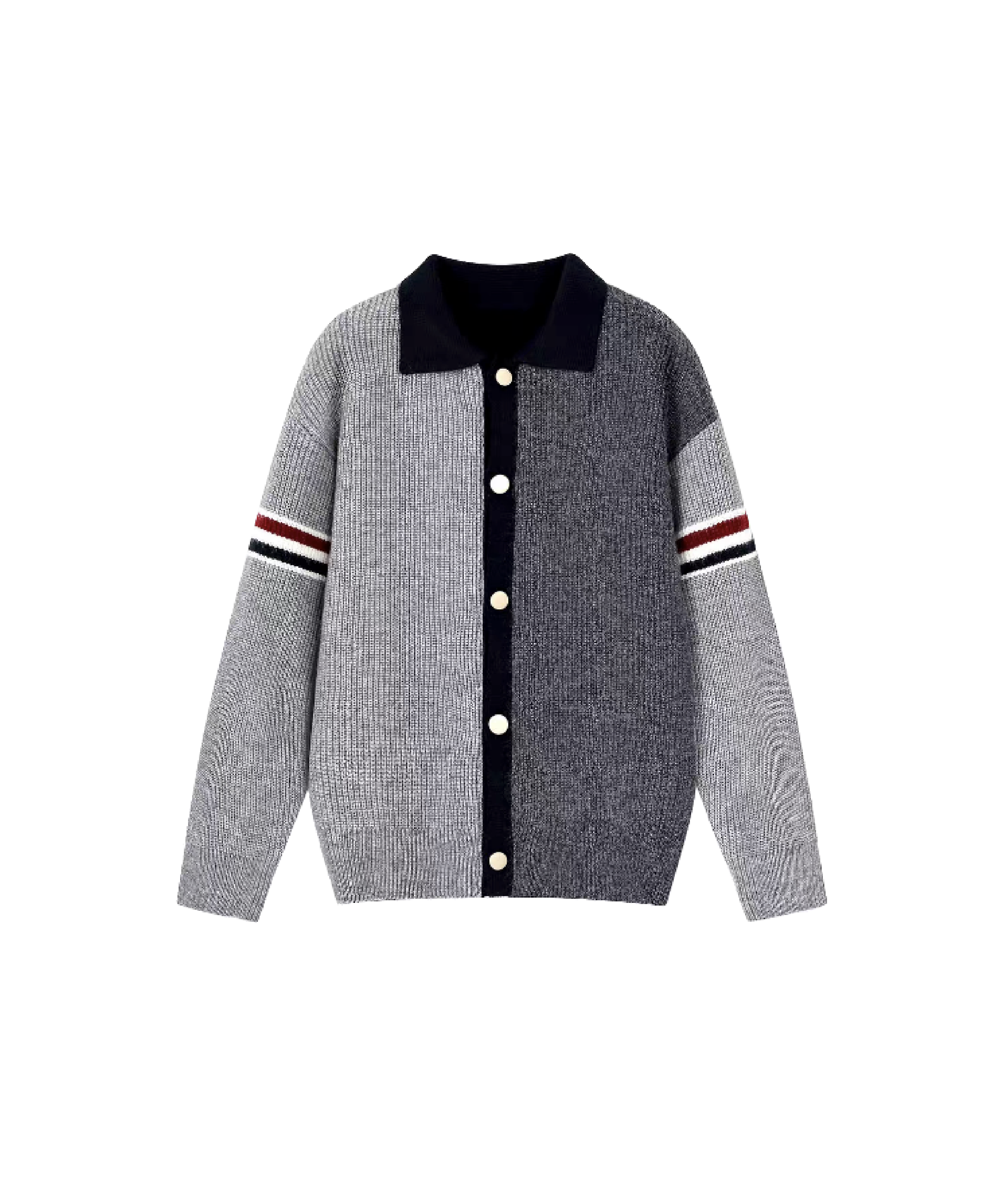 Contrast Color Lapel Cardigan
