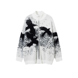 Abstract Animal Motif Cardigan