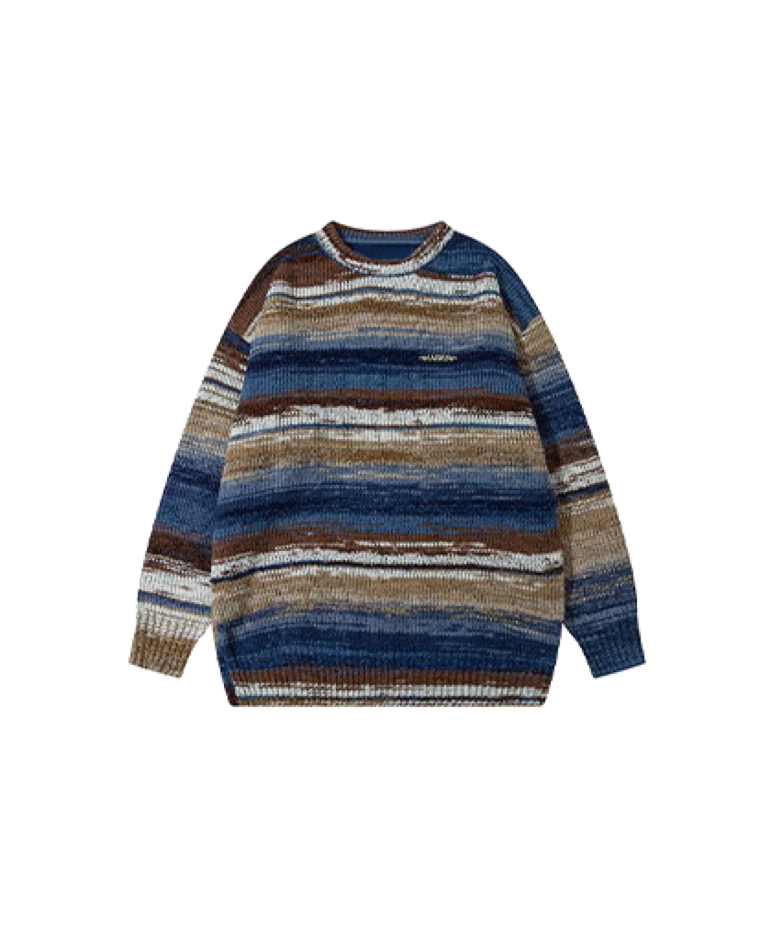 Mix Color Stripe Motif Sweater