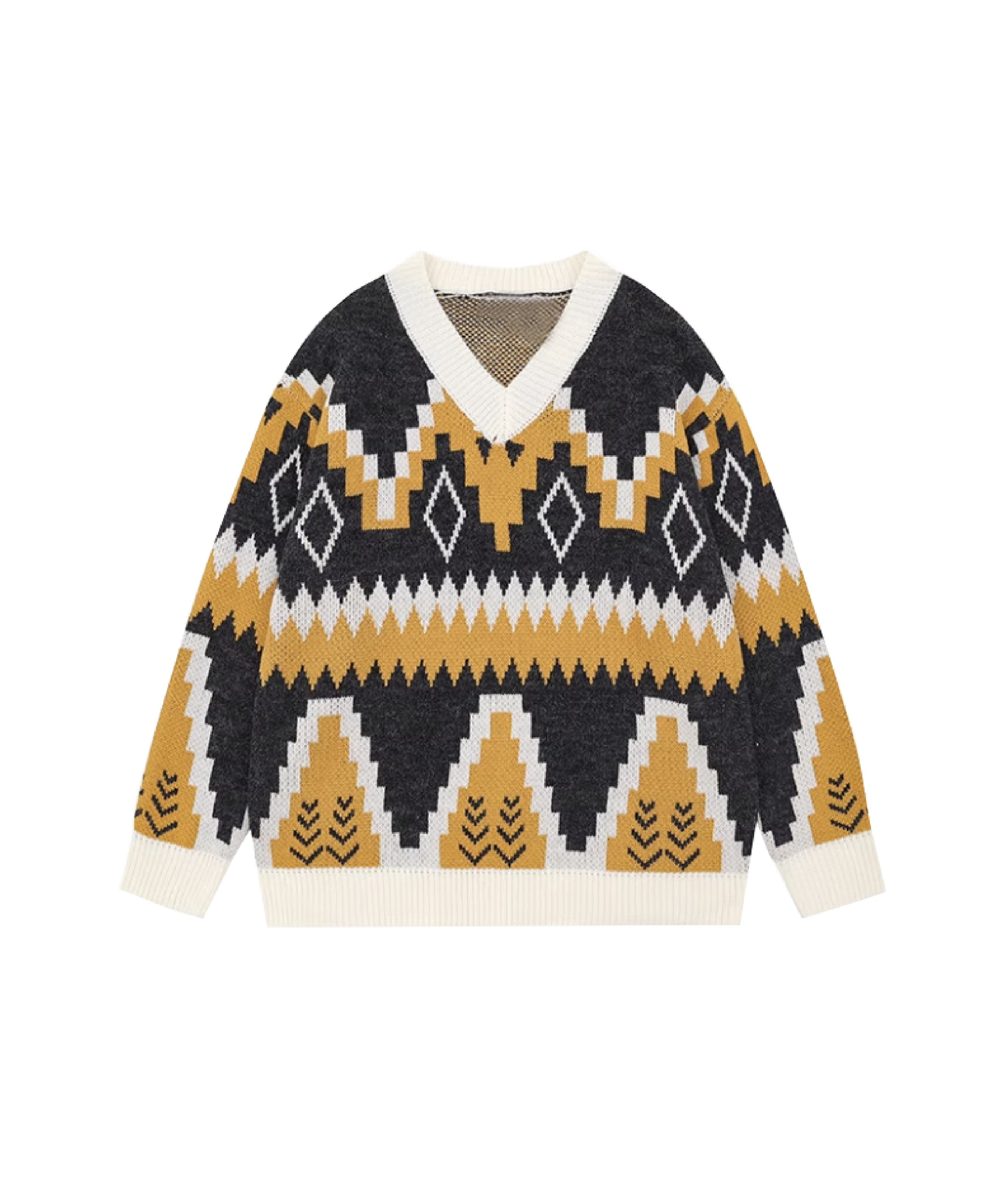 Geomatic Jacquard Pattern Sweater