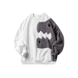 Fuzzy Dinosaur Pattern Sweater