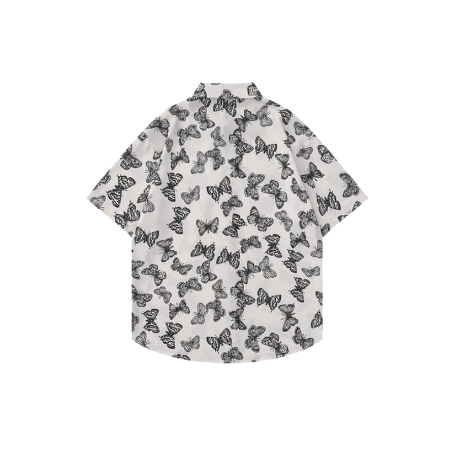 Mono Butterfly Pattern Short Sleeve Shirt