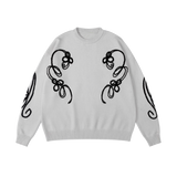 Abstract Garden Embroidery Sweater