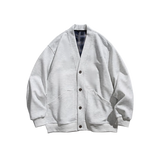 V-neck Check Stitching Cardigan