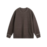 Round Collar Contrast Line Jeresy Sweater