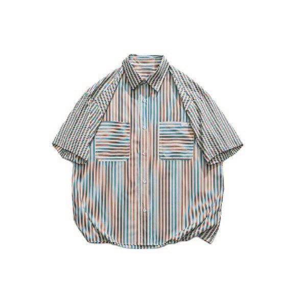 Loose Silhouette Stripe Short Sleeve Shirt
