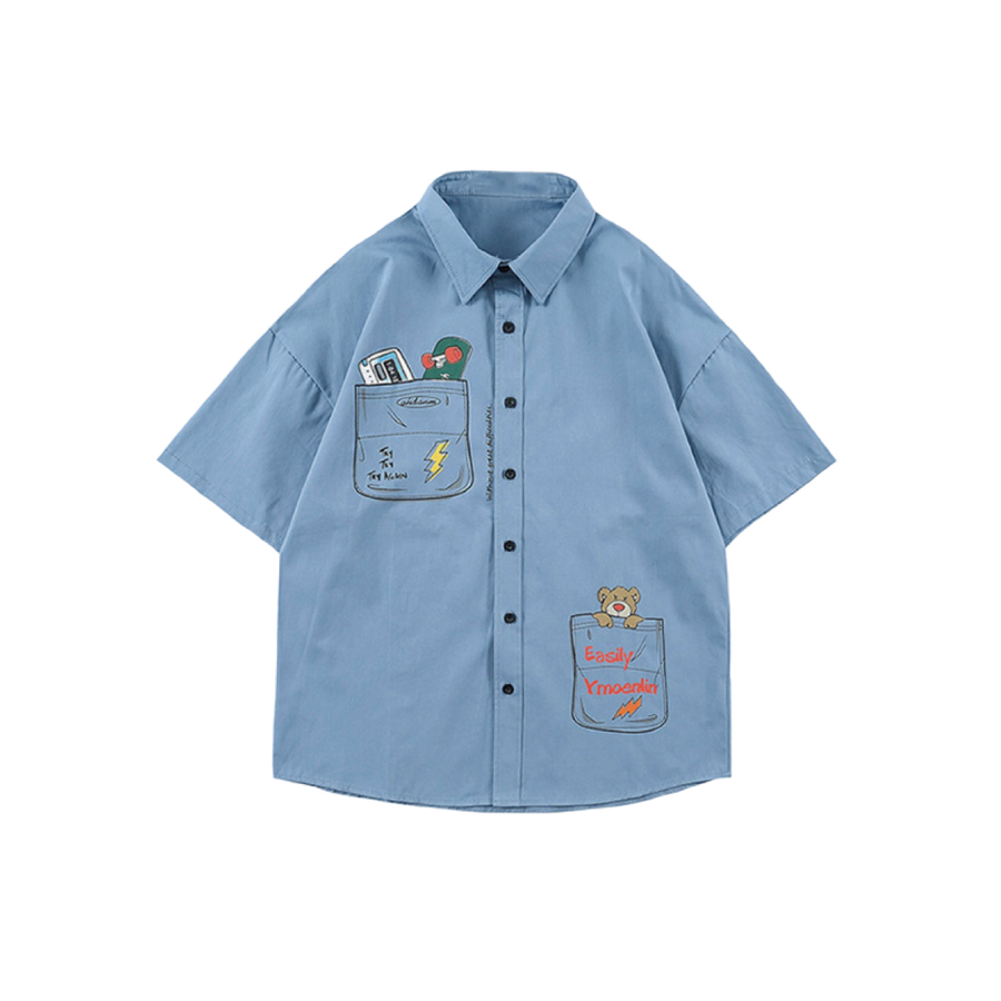 Embroidery Buttoned Shirt