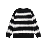 Relaxed Fuzzy Stripe Sweater
