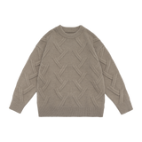 Jacquard Pattern Round Collar Sweater