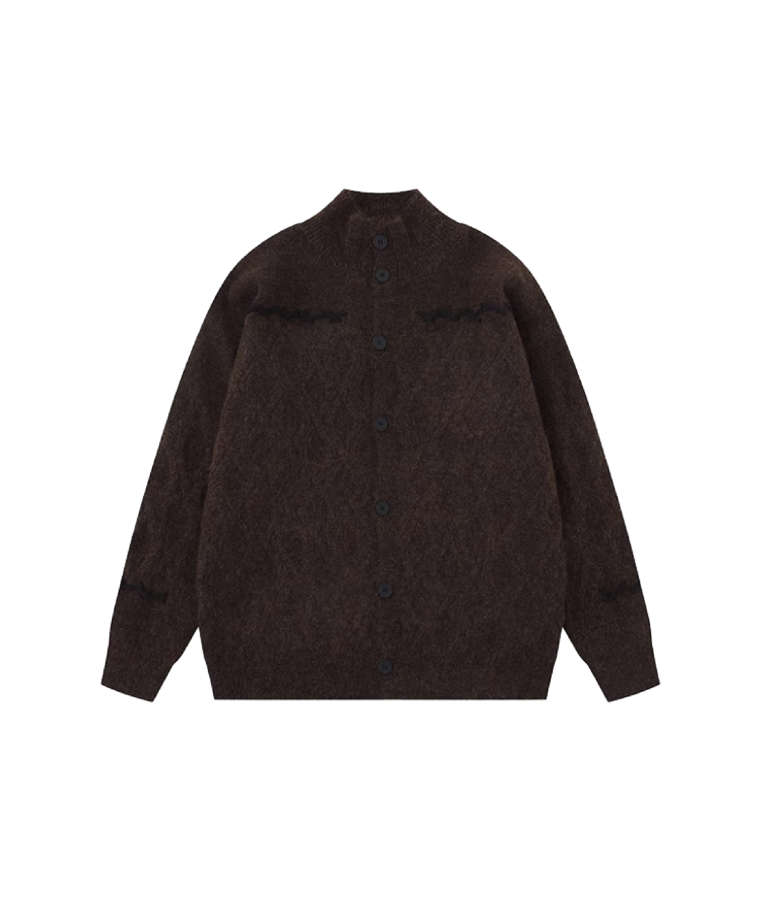 Emboss Wave Jacquard Cardigan