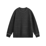 Round Collar Contrast Line Jeresy Sweater